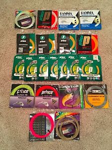 Assorted Tennis String! Lot of 21 - Prince, Gamma, Alpha, etc.