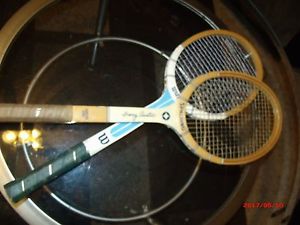 2 VINTAGE TENNIS RAKETS MAN CAVE SPORTS BAR