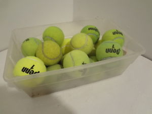 18 USED TENNIS BALLS - Various Brands, Training, Pets, Batting Practice, etc. GC