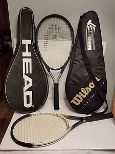 LOT OF 2 Wilson Hammer 6.2 4 1/4 Tennis Racquet //HEAD TIS6 4 1/2 RACQUET