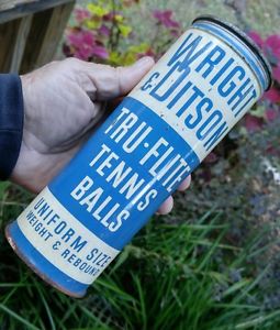 Rare Vintage 1950's Wright & Ditson Tennis Ball Can w/3 Balls Spalding Chi opee