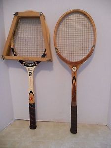 2 Vintage Tennis Racquets-Harry C. Lee Fortissimo&Spalding Pancho Gonzales+Press