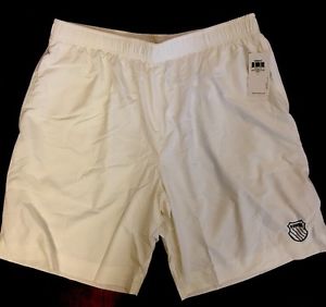 K-Swiss Men's White Training Woven Tennis Shorts (Sz XL) Factory Sealed NWT