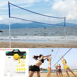 Red de Voleibol Playa Sistema Portátil Ajustable Pelota Hand Pump Volleyball Net