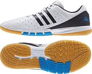 Adidas Courtblast Elite TT - chaussure blanc/bleu : NOUVEAU + EMBALLAGE ORIGINAL