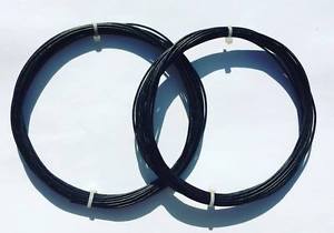 3 SETS 17G VERSION 2 100% PREMIUM NATURAL GUT TENNIS RACQUET STRING BLACK COLOR