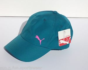 NWT PUMA Turquoise/Hot Pink Lightweight Relaxed Fit Logo Running/Tennis/Golf Hat