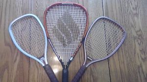 3 Racquetball Racquets 2 Vintage / 1 Modern