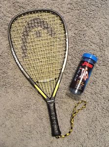 HEAD Intelligence Racquetball Racquet 165 w/penn racquet ball set EUC