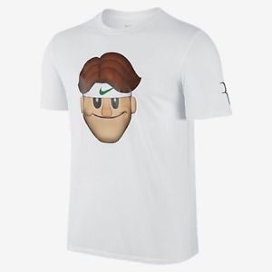 NEW Nike Roger Federer RF White WIMBLEDON EMOJI Tennis T-Shirt 880766 XL