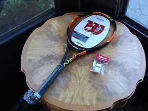 Wilson Burn 100 16X19 Tennis Racquet 4 1/8 + Bonus (OverGrip and Strings)