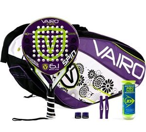 Super pack! PALA + PALETERO PADEL VAIRO ZAFIRA SPIN bolas grip bandas estrenar