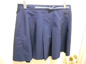 Women's Size 10 Tail Navy Blue D Ring Belted Knife-Pleat Tennis Skirt USA Made