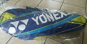 yonex tour tennis bag blue yellow 9 racquet mew with tags