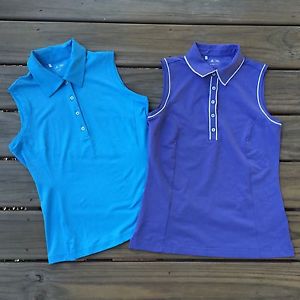 Women's ADIDAS Set Of 2 Golf Tennis Polo Shirts CLIMACOOL LITE Small