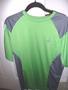 ADIDAS MEN'S TENNIS SHIRT GREEN/GRAY SIZE L