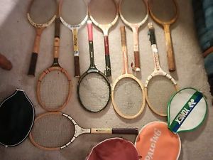 Lot of 12 vintage wood tennis rackets raquets Decoration