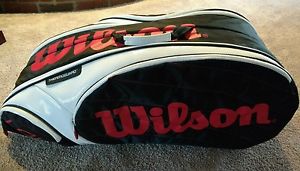 Wilson Tour tennis bag 9 thermoguard black white red and shoe bag