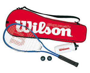 WILSON ADULTE DÉMARREUR SQUASH KIT HOMMES RAQUETTE BALLES BOUTEILLE D'EAU