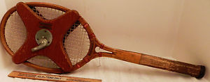 "NARRAGANSETT SIXTY" OLD TENNIS RACKET WITH RARE HOLDER  BS21-5