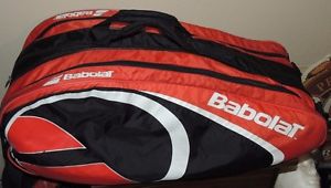 Babolat Red Black Large Tennis Racquet Bag Racket Carying Case 3 Large Pockets