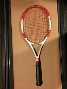 Wilson Six One 95L BLX Tennis Racquet 4 5/8. used with NEW STRINGS AND GRIP!