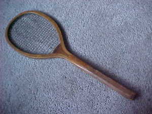 ANTIQUE Vintage FAIRFIELD Hickory Wood Tennis Racket 1920's era.