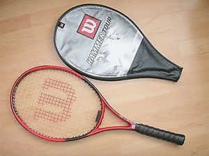 XLNT WILSON HAMMER TOUR OS STRUNG TENNIS RACQUET NEW GRIP + COVER SIZE L5 4-5/8"