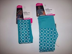 Empower Headband Fittens Fleece Set Nite Bright Reflective Womens Teal NIP