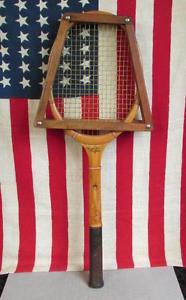 Vintage 1930s Harry C. Lee Co. Wood Tennis Racquet Stroke Master Antique Display