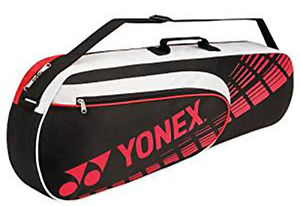 YONEX 3 Racquet Bag - Tennis & Badminton Racquet Racket Bag - Black/Red -Reg $45