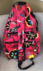 JETPAC Sling, Shoulder Tennis Racquet Bag. Floral Multicolored. Lynne Tauchen