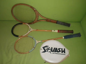 3 Vintage Wood Wilson Cambridge University Squash Tennis Racket Racquet Club