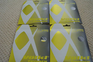 Volkl V-Pro 17G Tennis String - 4 String Set - Silver - BRAND NEW