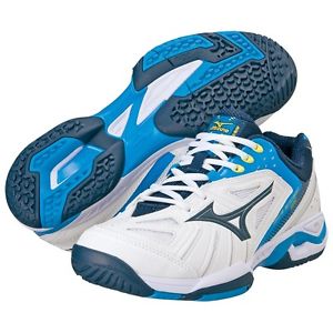 Mizuno Tennis Shoes WAVE EXCEED DS 3 WIDE  6KD340 White X navy / blue US5.5