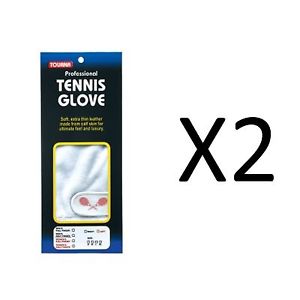 Tourna Mens Half Finger Tennis Glove Soft Sheepskin Right Hand XL (2-Pack)