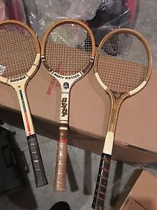 3 Vintage Tennis Rackets