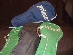 Vtg LOT of 4 Prince Tennis Racquet Racket Padded Nylon Storage Case Bag Cover