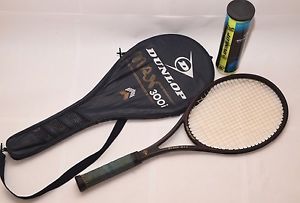 Dunlop Black Max Tennis Racquet With Case and 4 Dunlop Tennis Balls