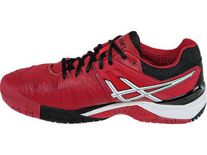 ASICS Gel Resolution 6 Men's Tennis shoes sneakers - Red/Black/White - Reg $140