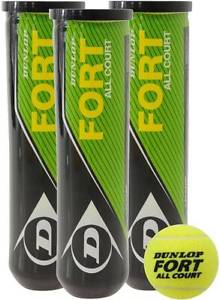 Dunlop fort Tennis Ball - Size: 0, Diameter: 2.5 cm (Pack of 12, Yellow)