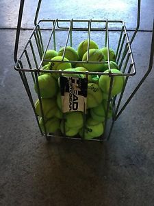 Head Tennis Ball Pick Up Hopper Holds 75 Balls Metal Basket Stand 50 Balls Inclu