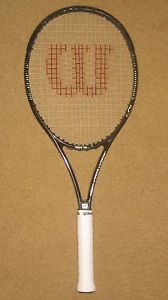 WILSON BLADE 104  GRIP: 4 3/8   STRUNG + FREE SHIPPING