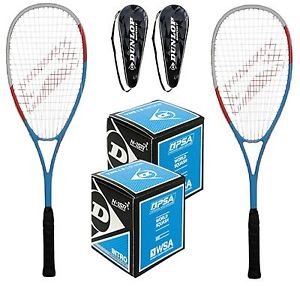 Squash Squashset Slazenger 2 Prodigy Raqueta De + 2 Dunlop Funda + 2 Bolas