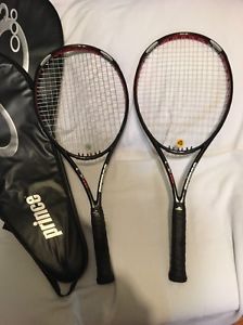 2 - Prince O3 Red Speedport Midplus 105 sq in racquet 4 3/8 grip