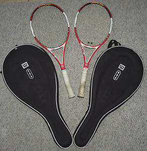 (Lot of 2) Original Wilson nCode Six-One 95 Tennis Racquet 4-3/8" with Case