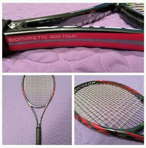 Dunlop Biomimetic 300 Tour tennis racquet 97 sq in 4 3/8 NEW STRINGS!