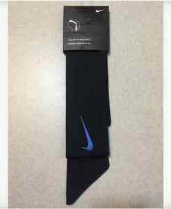 Custom Blue Swoosh Black, White Swoosh Nike Dri-Fit Head Tie Headband