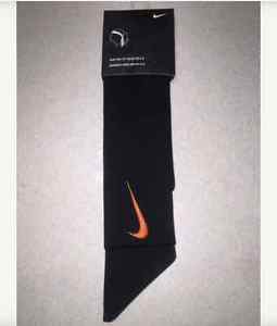 Custom Orange Swoosh Black, White Swoosh Nike Dri-Fit Head Tie Headband