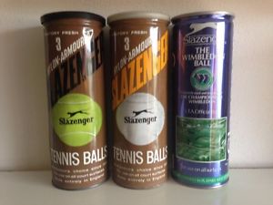 3 Vintage tennis ball cans Slazenger 1970 + 1995